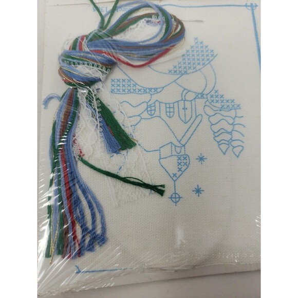 Lace Ornament Kits Stamped VTG 1990s Designs for the Needle Church Snowman NOS - Picture 14 of 16
